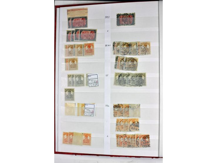  1915/23, postfrischer, ungebrauchter und gestempelter reichhaltiger Bestand mit u.a. Mi.-Nr. 104bF, 118a, 138PFIII postfrisc