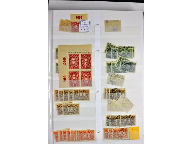  1915/23, postfrischer, ungebrauchter und gestempelter reichhaltiger Bestand mit u.a. Mi.-Nr. 104bF, 118a, 138PFIII postfrisc