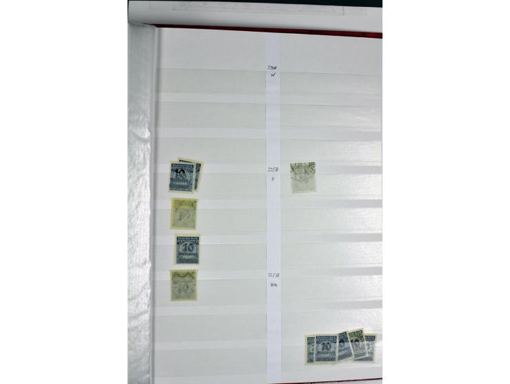  1915/23, postfrischer, ungebrauchter und gestempelter reichhaltiger Bestand mit u.a. Mi.-Nr. 104bF, 118a, 138PFIII postfrisc