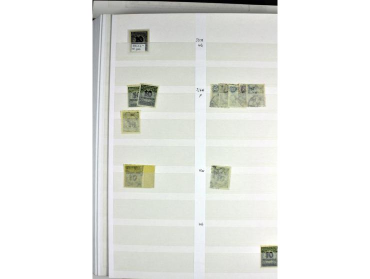  1915/23, postfrischer, ungebrauchter und gestempelter reichhaltiger Bestand mit u.a. Mi.-Nr. 104bF, 118a, 138PFIII postfrisc