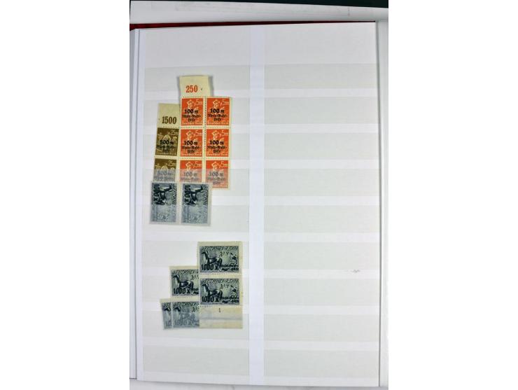  1915/23, postfrischer, ungebrauchter und gestempelter reichhaltiger Bestand mit u.a. Mi.-Nr. 104bF, 118a, 138PFIII postfrisc