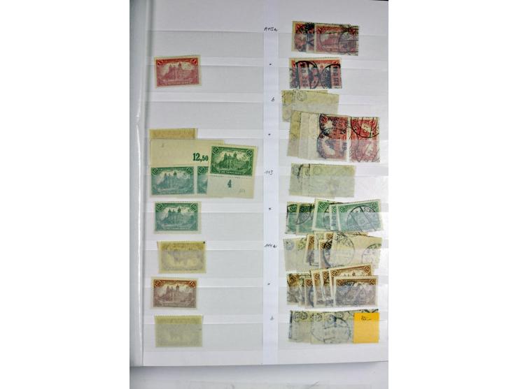  1915/23, postfrischer, ungebrauchter und gestempelter reichhaltiger Bestand mit u.a. Mi.-Nr. 104bF, 118a, 138PFIII postfrisc