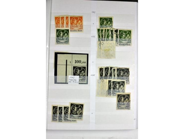  1915/23, postfrischer, ungebrauchter und gestempelter reichhaltiger Bestand mit u.a. Mi.-Nr. 104bF, 118a, 138PFIII postfrisc