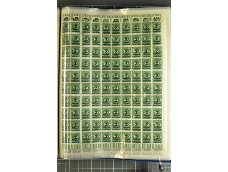 1916/23, sehr umfangreicher Bogenposten Inflation inkl. etwas Bayern mit hunderten von Bogen (vermutlich über 1000) in Mappen