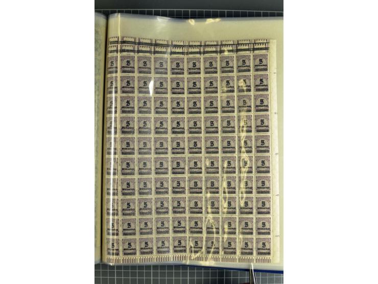 1916/23, sehr umfangreicher Bogenposten Inflation inkl. etwas Bayern mit hunderten von Bogen (vermutlich über 1000) in Mappen