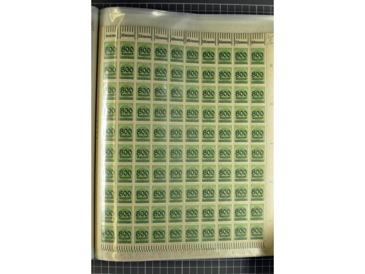 1916/23, sehr umfangreicher Bogenposten Inflation inkl. etwas Bayern mit hunderten von Bogen (vermutlich über 1000) in Mappen