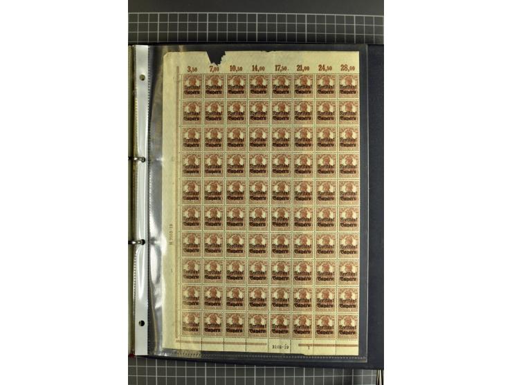 1916/23, sehr umfangreicher Bogenposten Inflation inkl. etwas Bayern mit hunderten von Bogen (vermutlich über 1000) in Mappen