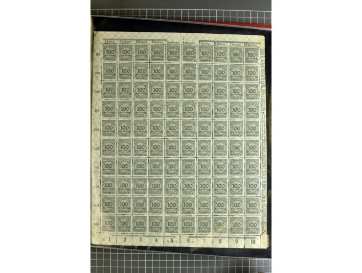 1916/23, sehr umfangreicher Bogenposten Inflation inkl. etwas Bayern mit hunderten von Bogen (vermutlich über 1000) in Mappen