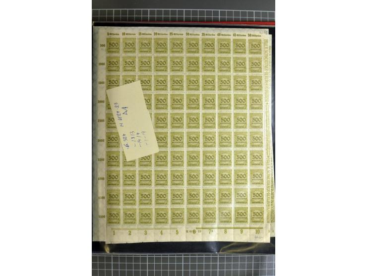 1916/23, sehr umfangreicher Bogenposten Inflation inkl. etwas Bayern mit hunderten von Bogen (vermutlich über 1000) in Mappen