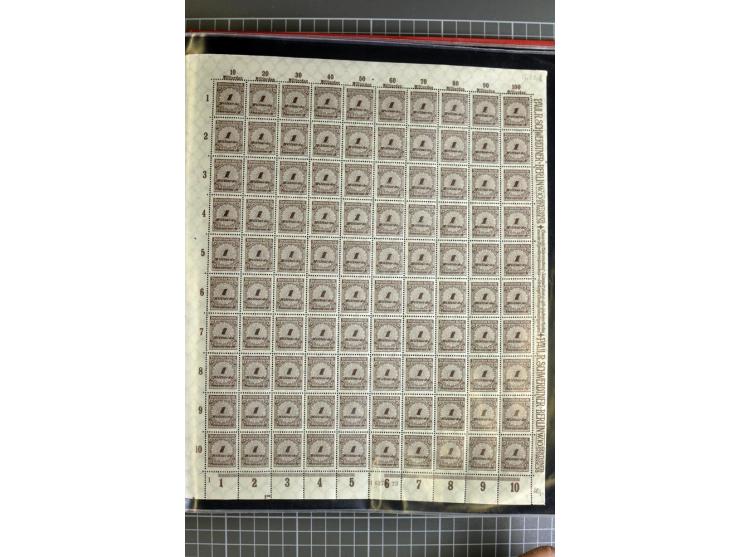1916/23, sehr umfangreicher Bogenposten Inflation inkl. etwas Bayern mit hunderten von Bogen (vermutlich über 1000) in Mappen
