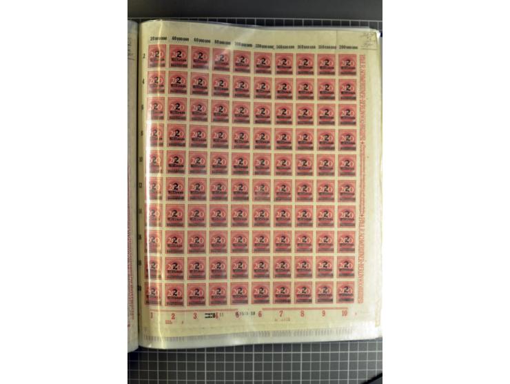 1916/23, sehr umfangreicher Bogenposten Inflation inkl. etwas Bayern mit hunderten von Bogen (vermutlich über 1000) in Mappen