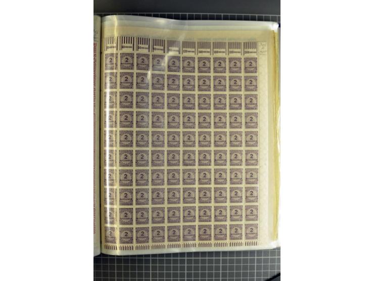 1916/23, sehr umfangreicher Bogenposten Inflation inkl. etwas Bayern mit hunderten von Bogen (vermutlich über 1000) in Mappen