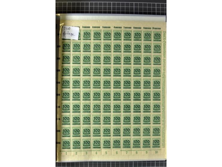 1916/23, sehr umfangreicher Bogenposten Inflation inkl. etwas Bayern mit hunderten von Bogen (vermutlich über 1000) in Mappen