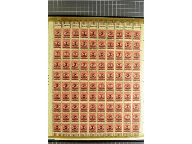 1916/23, sehr umfangreicher Bogenposten Inflation inkl. etwas Bayern mit hunderten von Bogen (vermutlich über 1000) in Mappen