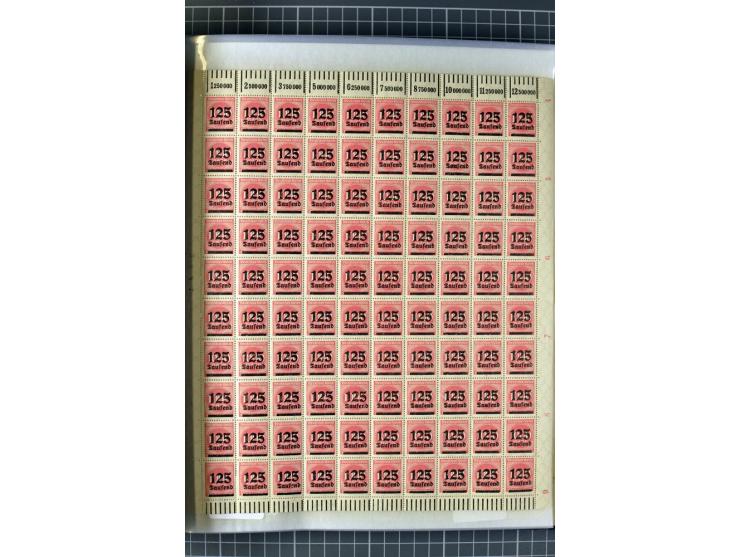 1916/23, sehr umfangreicher Bogenposten Inflation inkl. etwas Bayern mit hunderten von Bogen (vermutlich über 1000) in Mappen