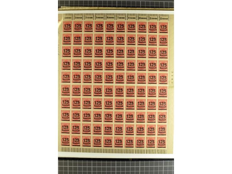 1916/23, sehr umfangreicher Bogenposten Inflation inkl. etwas Bayern mit hunderten von Bogen (vermutlich über 1000) in Mappen