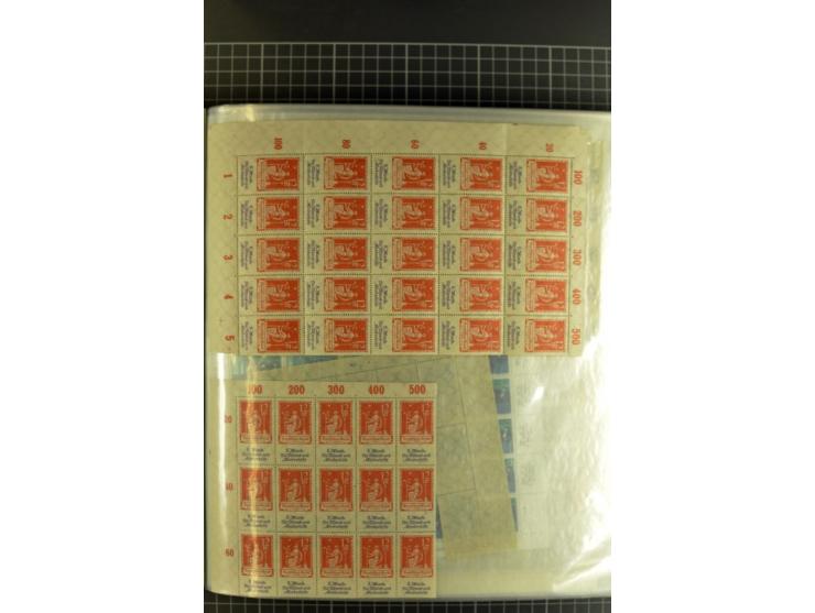1916/23, sehr umfangreicher Bogenposten Inflation inkl. etwas Bayern mit hunderten von Bogen (vermutlich über 1000) in Mappen