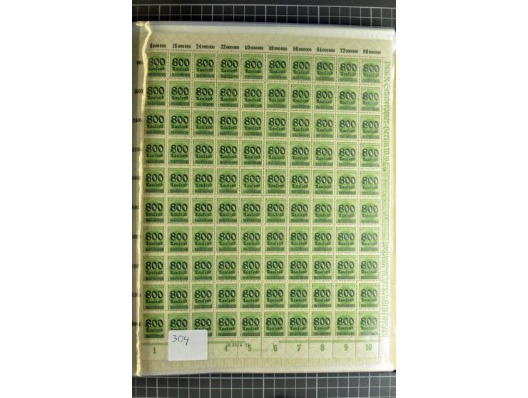 1916/23, sehr umfangreicher Bogenposten Inflation inkl. etwas Bayern mit hunderten von Bogen (vermutlich über 1000) in Mappen