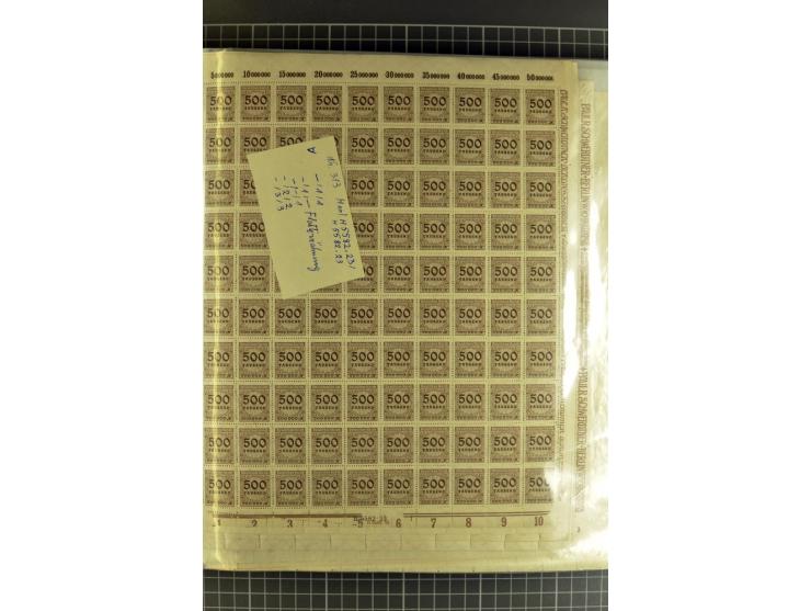 1916/23, sehr umfangreicher Bogenposten Inflation inkl. etwas Bayern mit hunderten von Bogen (vermutlich über 1000) in Mappen