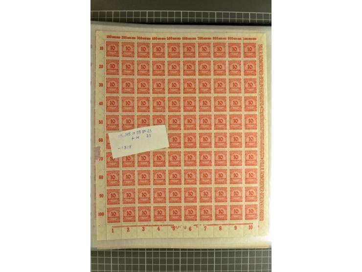 1916/23, sehr umfangreicher Bogenposten Inflation inkl. etwas Bayern mit hunderten von Bogen (vermutlich über 1000) in Mappen