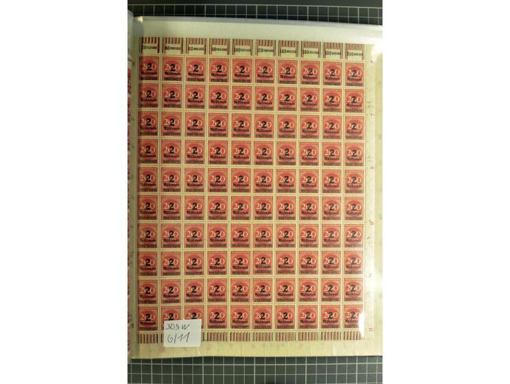1916/23, sehr umfangreicher Bogenposten Inflation inkl. etwas Bayern mit hunderten von Bogen (vermutlich über 1000) in Mappen