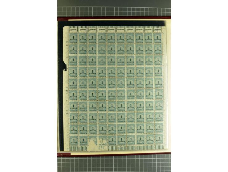 1916/23, sehr umfangreicher Bogenposten Inflation inkl. etwas Bayern mit hunderten von Bogen (vermutlich über 1000) in Mappen