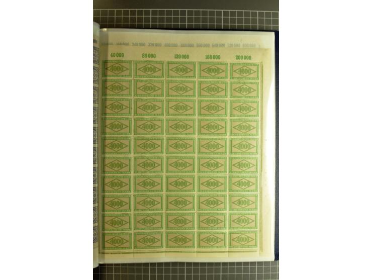 1916/23, sehr umfangreicher Bogenposten Inflation inkl. etwas Bayern mit hunderten von Bogen (vermutlich über 1000) in Mappen