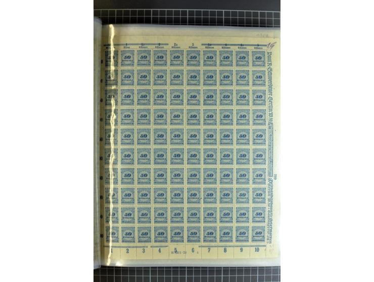 1916/23, sehr umfangreicher Bogenposten Inflation inkl. etwas Bayern mit hunderten von Bogen (vermutlich über 1000) in Mappen