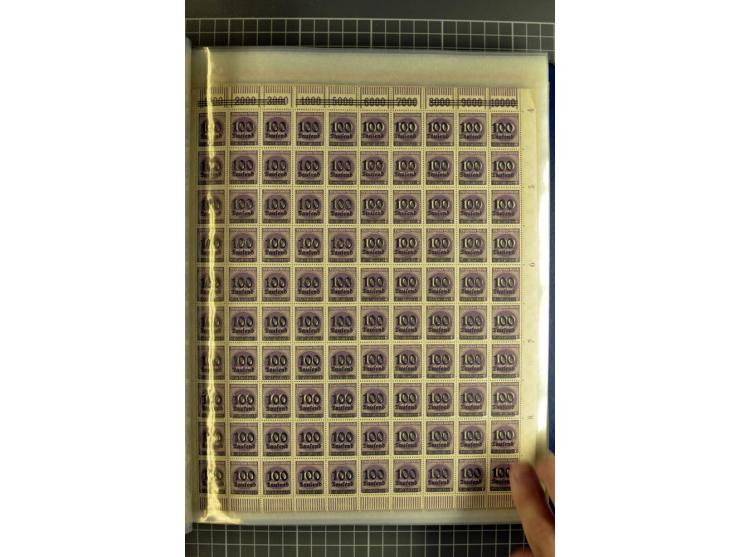 1916/23, sehr umfangreicher Bogenposten Inflation inkl. etwas Bayern mit hunderten von Bogen (vermutlich über 1000) in Mappen