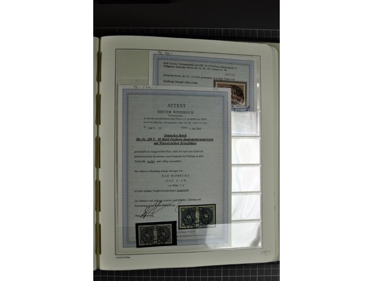 1919/23, Infla-Spezialsammlung, ganz überwiegend gestempelt mit Dienstmarkenteil, dabei viele gute Farben, Plattenfehler, Obe