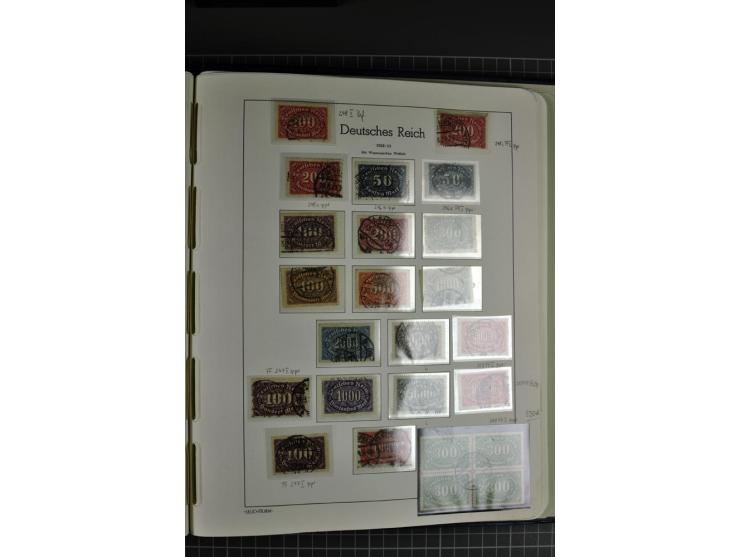 1919/23, Infla-Spezialsammlung, ganz überwiegend gestempelt mit Dienstmarkenteil, dabei viele gute Farben, Plattenfehler, Obe