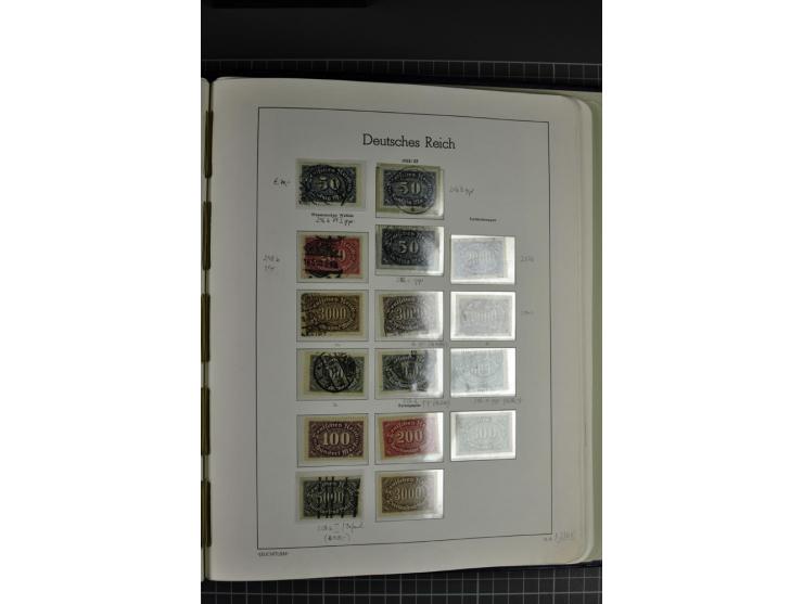 1919/23, Infla-Spezialsammlung, ganz überwiegend gestempelt mit Dienstmarkenteil, dabei viele gute Farben, Plattenfehler, Obe