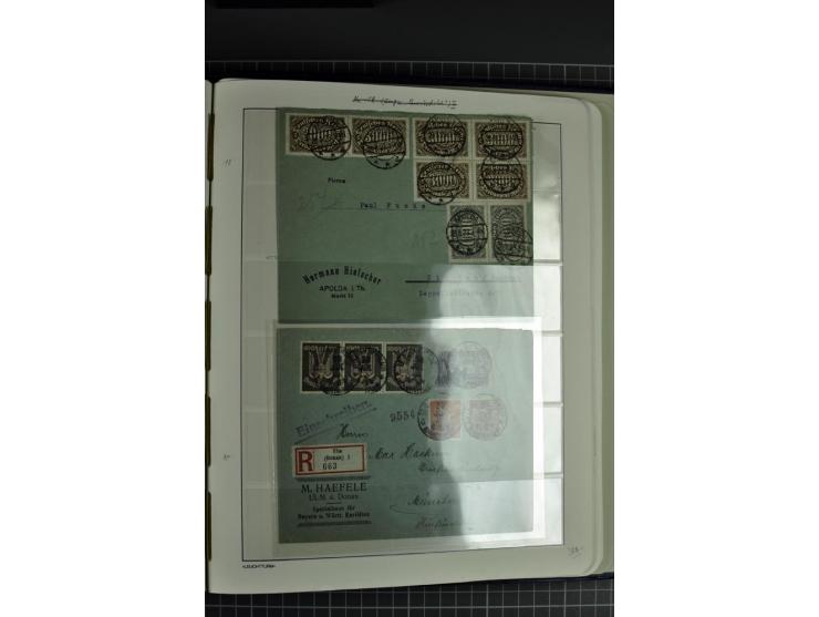 1919/23, Infla-Spezialsammlung, ganz überwiegend gestempelt mit Dienstmarkenteil, dabei viele gute Farben, Plattenfehler, Obe