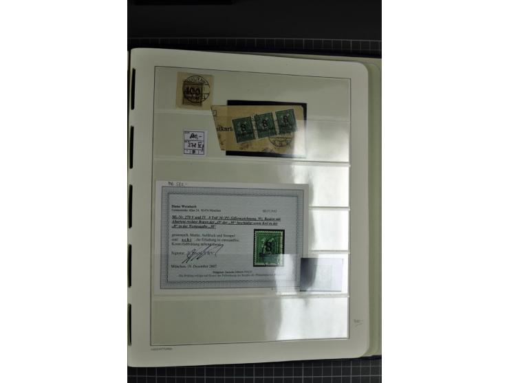 1919/23, Infla-Spezialsammlung, ganz überwiegend gestempelt mit Dienstmarkenteil, dabei viele gute Farben, Plattenfehler, Obe