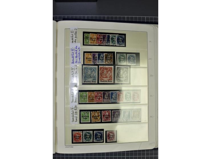 1919/23, Infla-Spezialsammlung, ganz überwiegend gestempelt mit Dienstmarkenteil, dabei viele gute Farben, Plattenfehler, Obe