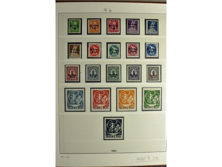 1923/45, sehr gut besetzte 4bändige Sammlung, ganz überwiegend postfrisch, einiges zusätzlich gestempelt; dabei Infla mit Far