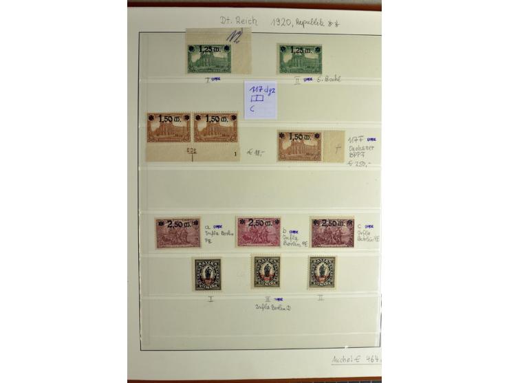 1923/45, sehr gut besetzte 4bändige Sammlung, ganz überwiegend postfrisch, einiges zusätzlich gestempelt; dabei Infla mit Far