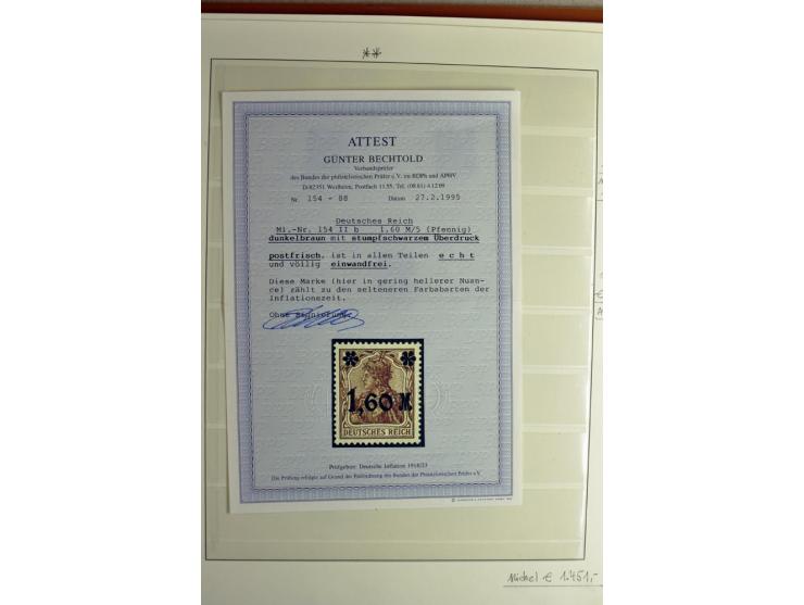 1923/45, sehr gut besetzte 4bändige Sammlung, ganz überwiegend postfrisch, einiges zusätzlich gestempelt; dabei Infla mit Far