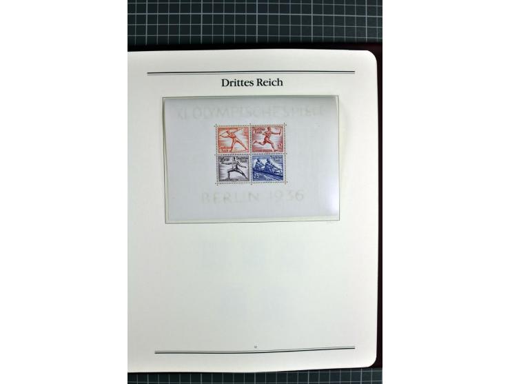 1933/45, in den Hauptnummern bis auf Block 2 (dieser ungebraucht) komplette postfrische Sammlung aus Abo-Bezug, dazu einige B