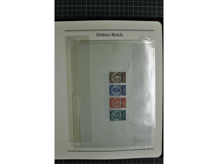 1933/45, in den Hauptnummern bis auf Block 2 (dieser ungebraucht) komplette postfrische Sammlung aus Abo-Bezug, dazu einige B