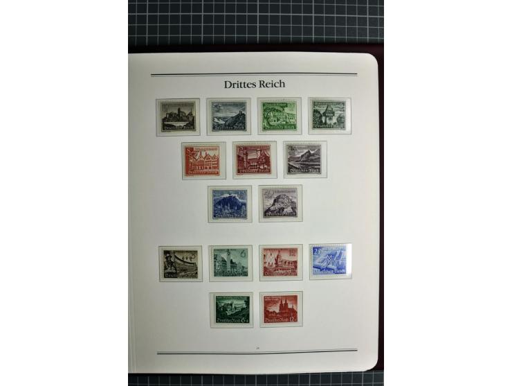 1933/45, in den Hauptnummern bis auf Block 2 (dieser ungebraucht) komplette postfrische Sammlung aus Abo-Bezug, dazu einige B