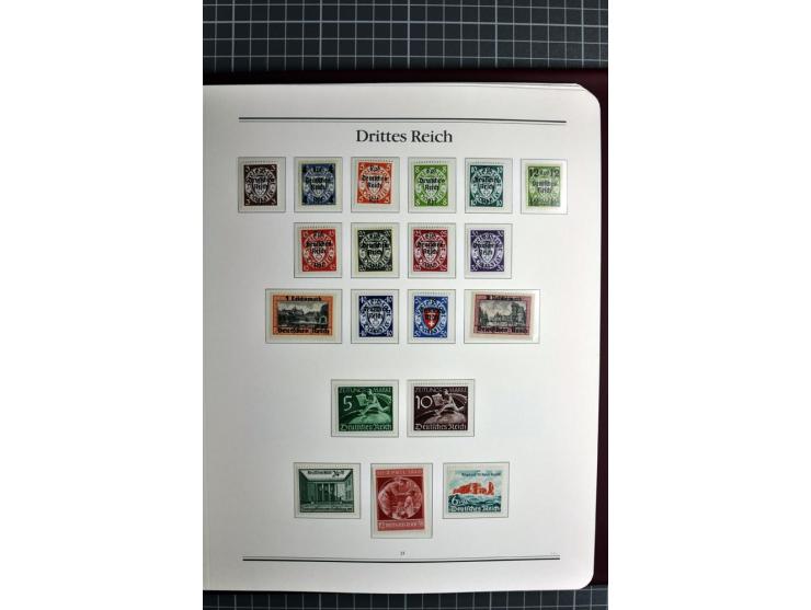1933/45, in den Hauptnummern bis auf Block 2 (dieser ungebraucht) komplette postfrische Sammlung aus Abo-Bezug, dazu einige B