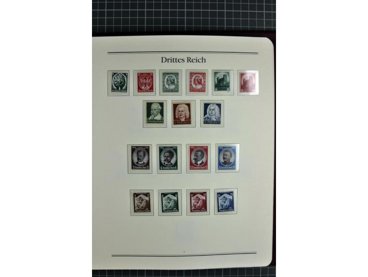 1933/45, in den Hauptnummern bis auf Block 2 (dieser ungebraucht) komplette postfrische Sammlung aus Abo-Bezug, dazu einige B