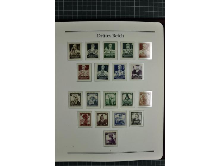 1933/45, in den Hauptnummern bis auf Block 2 (dieser ungebraucht) komplette postfrische Sammlung aus Abo-Bezug, dazu einige B