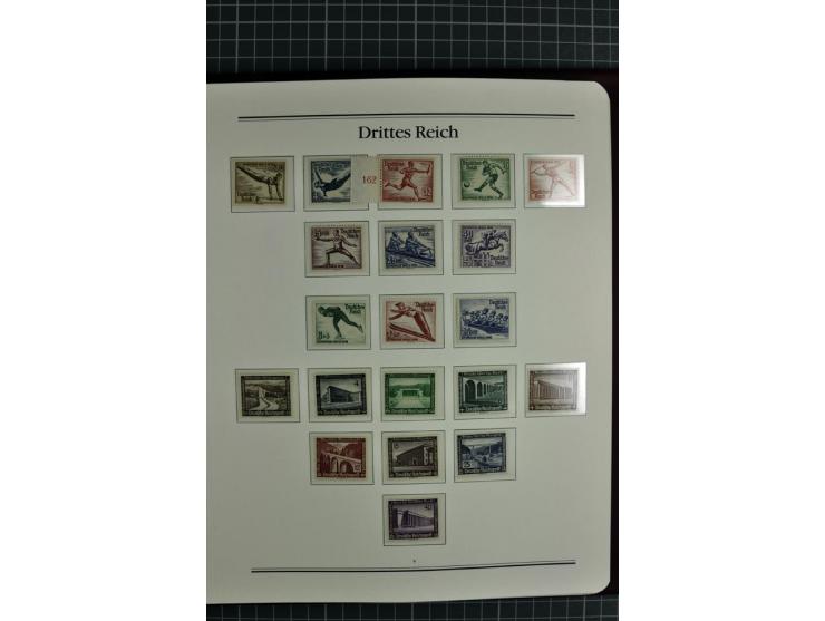 1933/45, in den Hauptnummern bis auf Block 2 (dieser ungebraucht) komplette postfrische Sammlung aus Abo-Bezug, dazu einige B