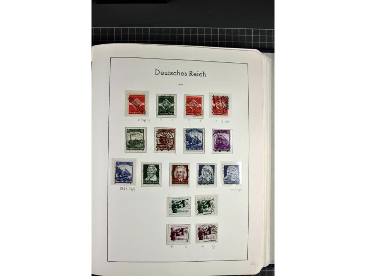 1933/45, gestempelte etwas spezialisierte Sammlung in den Hauptnummern kpl., sauber im LT-Vordruckalbum mit Chicagofahrt kpl.