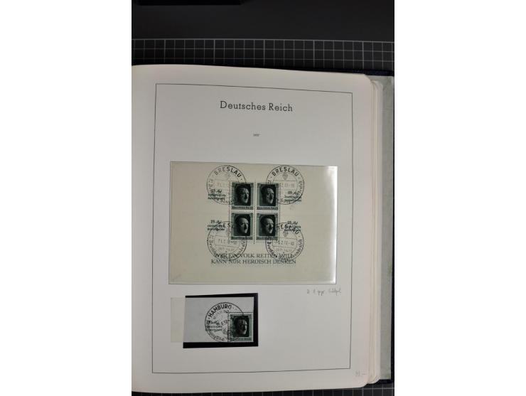 1933/45, gestempelte etwas spezialisierte Sammlung in den Hauptnummern kpl., sauber im LT-Vordruckalbum mit Chicagofahrt kpl.