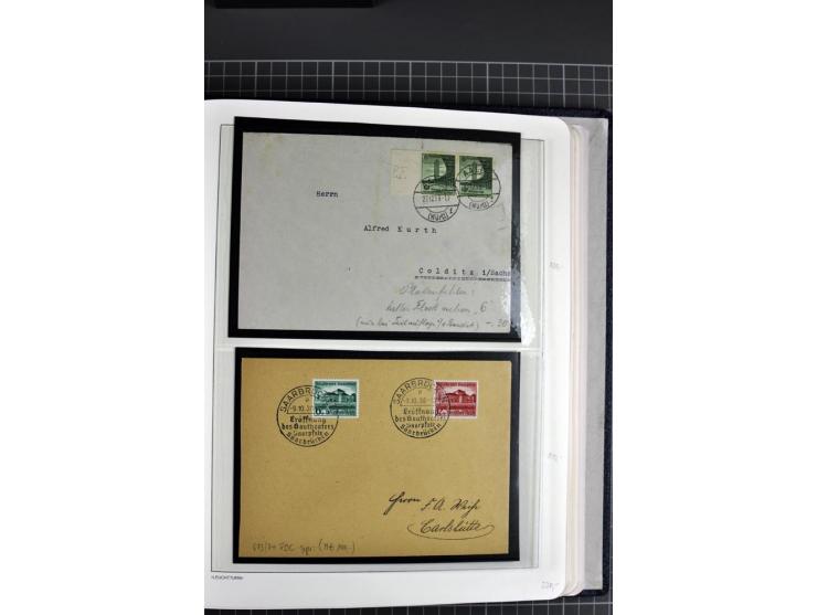 1933/45, gestempelte etwas spezialisierte Sammlung in den Hauptnummern kpl., sauber im LT-Vordruckalbum mit Chicagofahrt kpl.