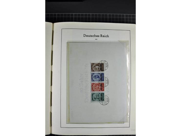 1933/45, gestempelte etwas spezialisierte Sammlung in den Hauptnummern kpl., sauber im LT-Vordruckalbum mit Chicagofahrt kpl.