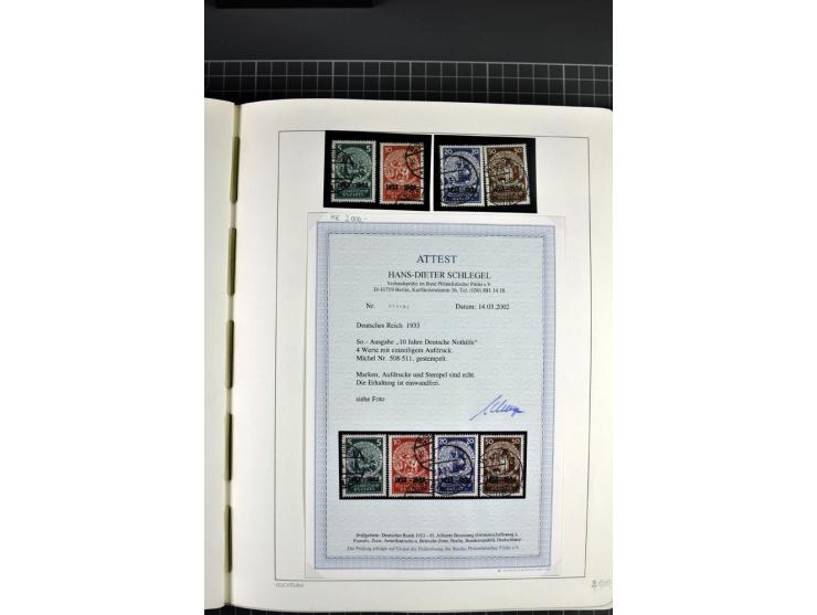 1933/45, gestempelte etwas spezialisierte Sammlung in den Hauptnummern kpl., sauber im LT-Vordruckalbum mit Chicagofahrt kpl.
